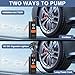 Tire Inflator Portable Air Compressor, 15000mAh and 150PSI Car Tire Pump with Pressure Display for Cars, Motorcycles, Bicycles, Ball Bikes with Pressure Gauge, Dual-Use Type