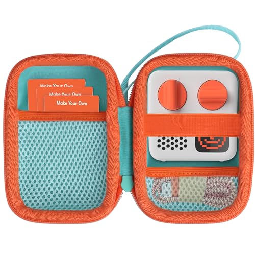 Image of Lebakort Hard Case Compatible with Yoto Mini Kids Audio Music Player Children Speaker Plays Audiobook Cards Radio (Teal + Orange Case)