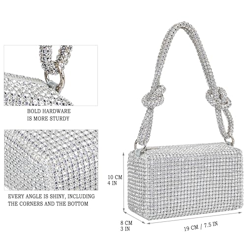 Image of BBTT.ful Rhinestone Evening Handbags Sparkling Crystal Purse Daily Casual Shoulder Bag