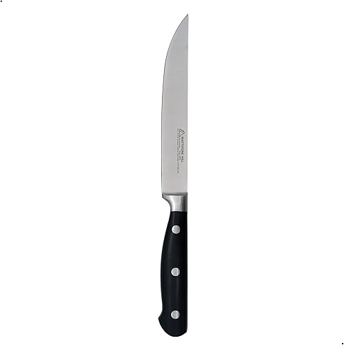 MATTSTONE HILL - Cuchillo utilitario de cocina de 5.5 pulgadas, cuchillo de preparación, acero alemán, mango de triple remache, color negro