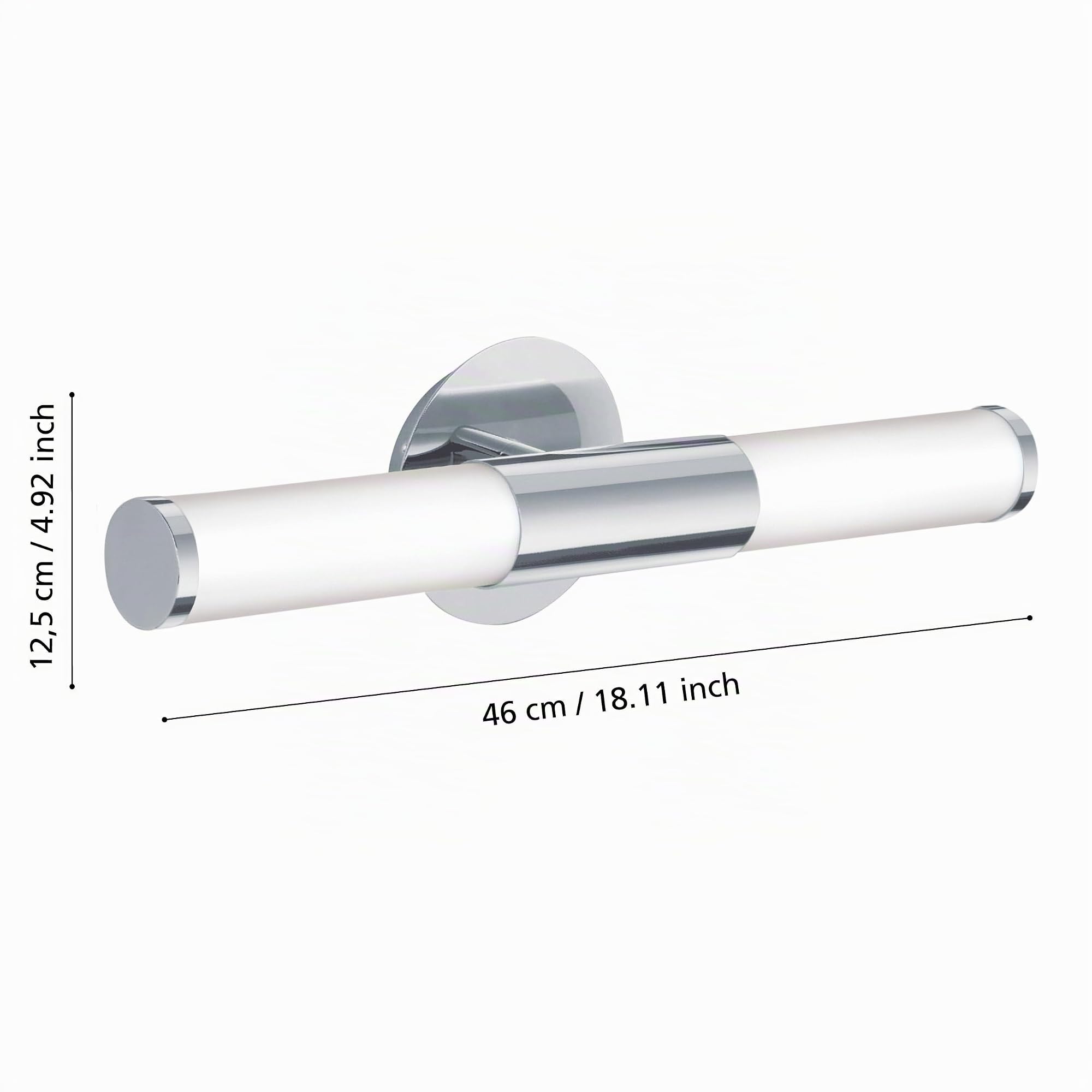 Eglo Palmera Lámpara de pared de 2 focos, aplique de espejo de metal | y cristal esmerilado opalino, lámpara para cuarto de baño en cromo, blanco, luminaria a prueba de humedad, IP44, E14