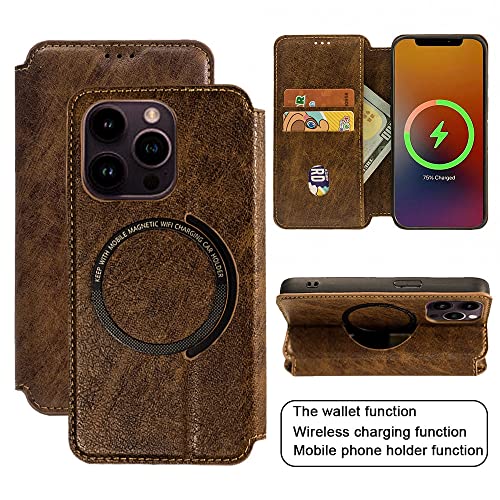 Couverture de portefeuille iPhone 14 Plus : étui cuir à clapet aimanté - 2