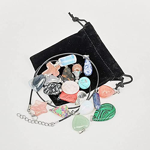 Chenkou Craft Wholesale Lots Mix Random 40Pcs Artificial Glass Stone Like Pendants Charms Crystal Stone Beads Bracelet Necklace Charm #TOP4