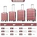 Suitour 4 Piece Luggage Sets, Hard Shell Suitcase Set with Spinner Wheels 16 20 24 28inch Travel Sets(Rose Gold)