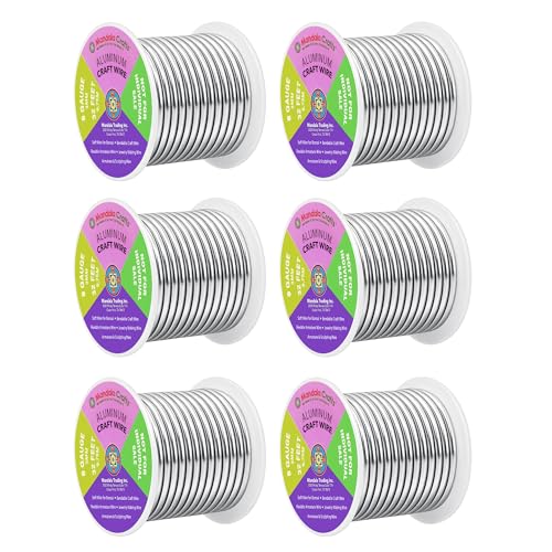 Image of Mandala Crafts 8 Gauge Silver Tone Combo Anodized Aluminum Craft Wire | 120 FT, Colored, Flexible, Bendable for Bonsai Armature Sculpting Wire Wrapping Jewelry Making, Weather & Tarnish Resistant