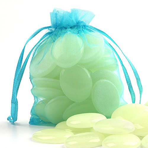 Alan Stone Glow in The Dark Gravel, Garden Decorative Glow Pebbles Stones,Glow Rocks for Fish Tank Aquarium Outdoor Backyard Walkway Decor (Big Oval 2.5-3cm, Blue Green) - Thumbnail 7