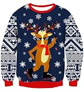 Batnott Weihnachtspullover Herren - 3D Druck Ugly Christmas Sweater Für Weihnachtsfeiern