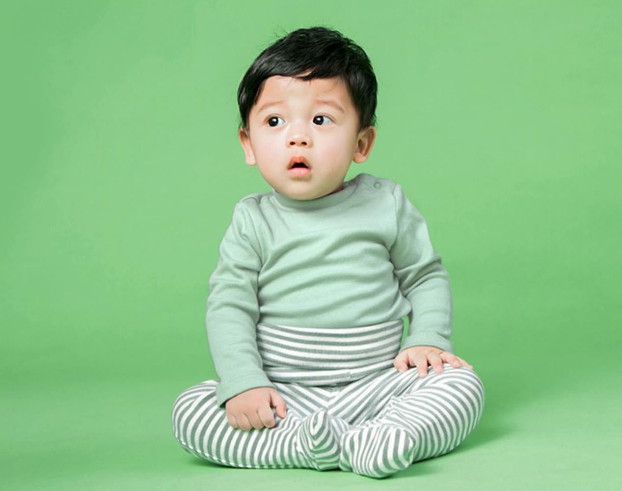 HahaNice Lot de 2 pantalons pour bébé avec pieds pour nouveau-né de 12 mois