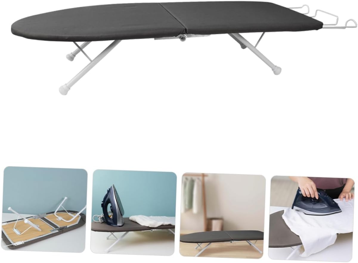 Portable Mini Tabletop Ironing Board with Heat-Resistant Cover Small Foldable Ironing Mat for Home Use