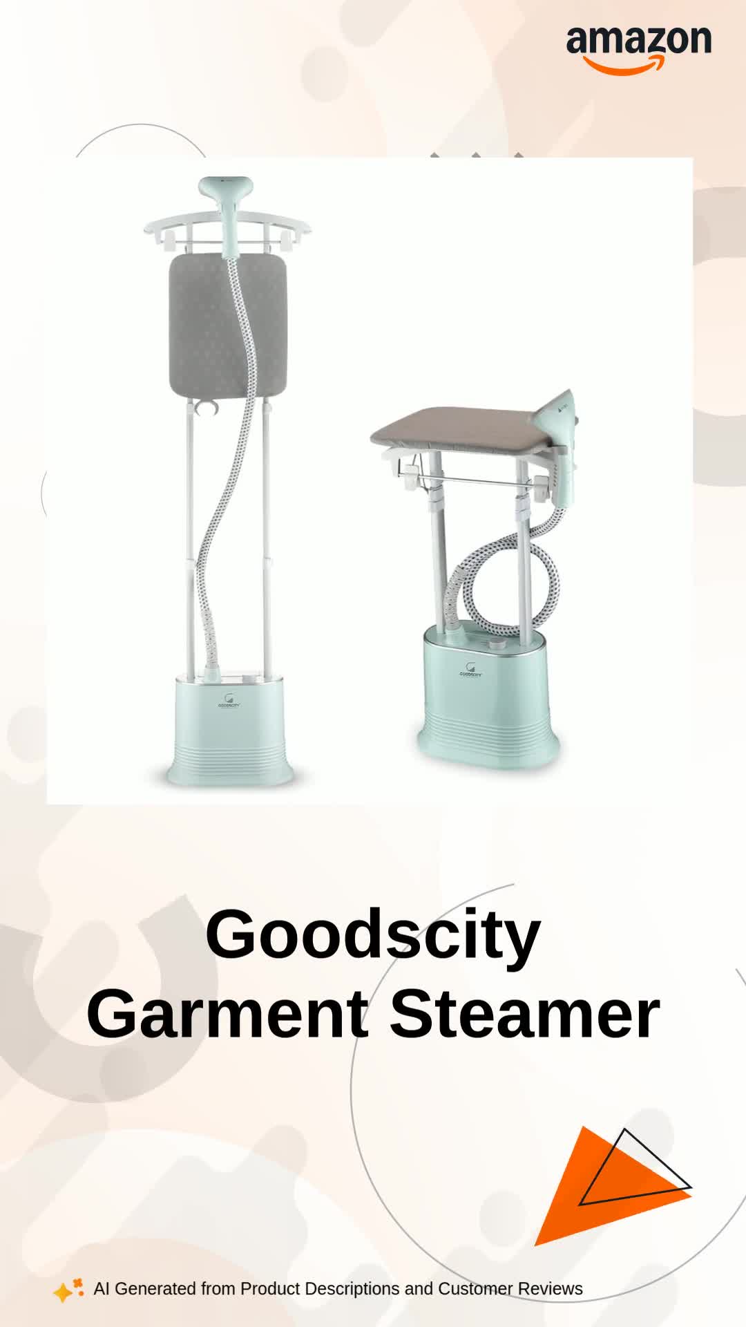 Goodscity Garment Steamer for Clothes, Standing Steam Iron Press