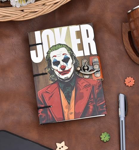 Image of Joker Hardcover Journal Diary (5x7 Inches) | Recycled Handmade Paper Notebook | DC Comics Fan Gift with Elastic Closer