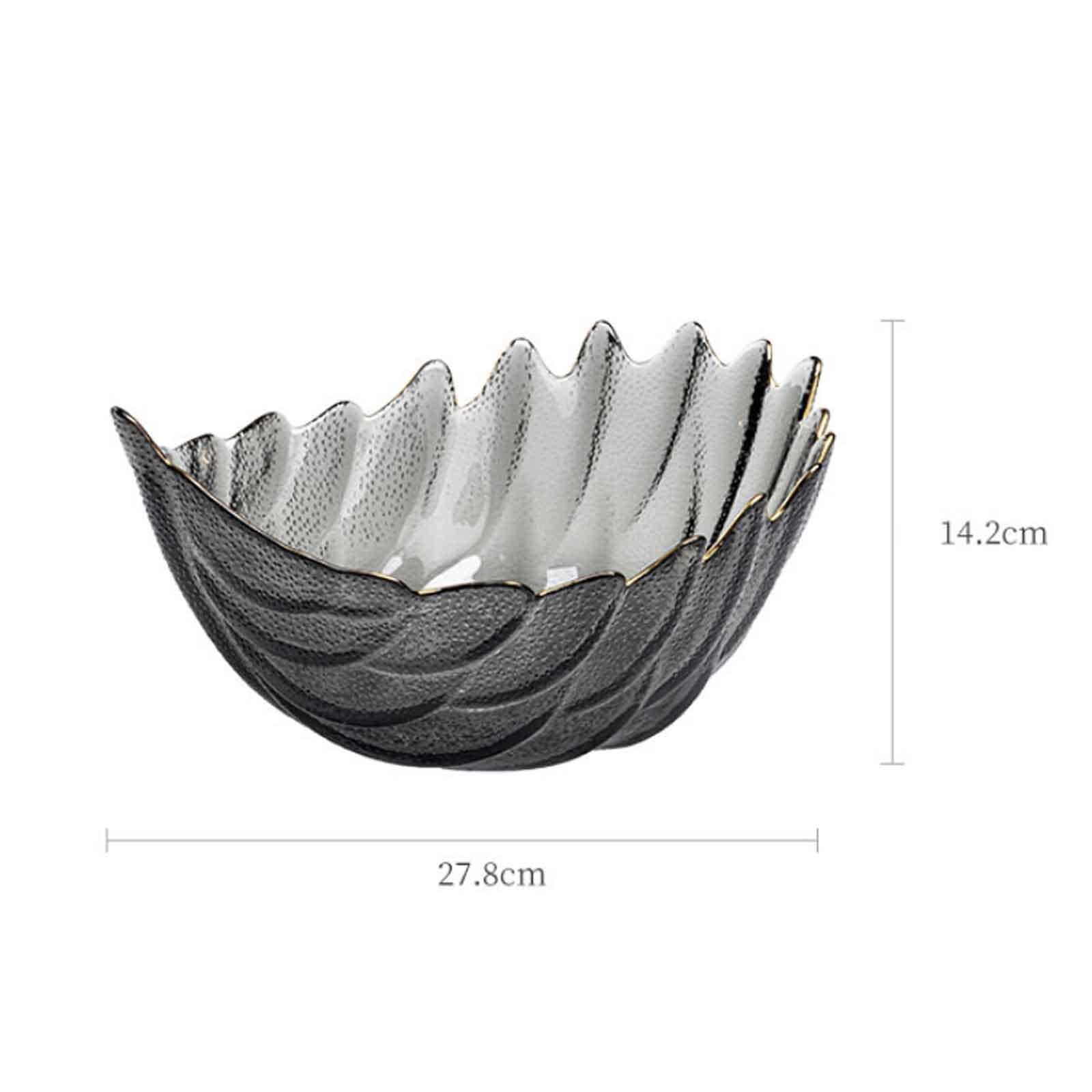 Corbeille à Fruits Navaris - Saladier Verre 28.5cm Avec Support Métal Design