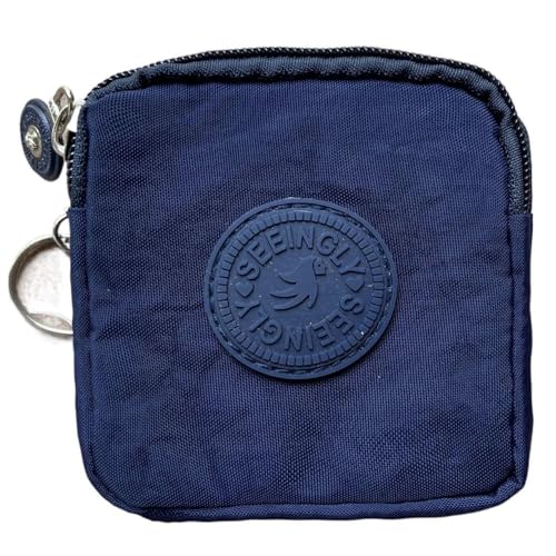 Wallet Money Bag with Key Ring Coin Purse Durable Wear Credit Card Holoder Male Female (BLUE)