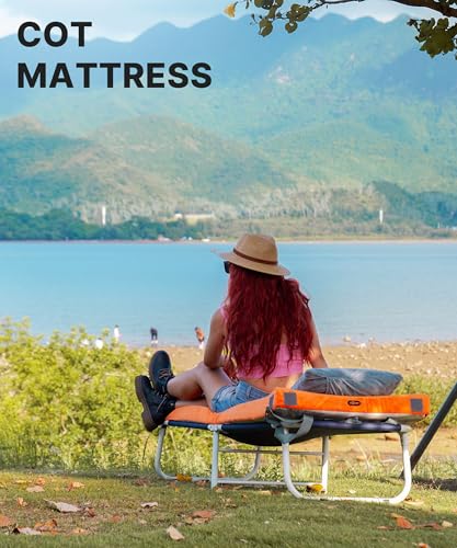 Image of GAIALOOP 3 Inch Memory Foam Camping Mattress, Dual Layer Thick Sleeping Camp Pad for Car Tent Cot, Roll-Up Portable Glamping Floor Bed for Guests Sleepover