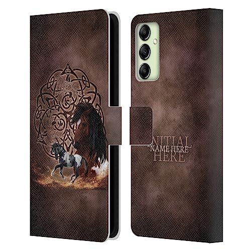 Coque en cuir Samsung Galaxy A14 Brigid Ashwood personnalisé avec nom et initiale par Head Case Designs