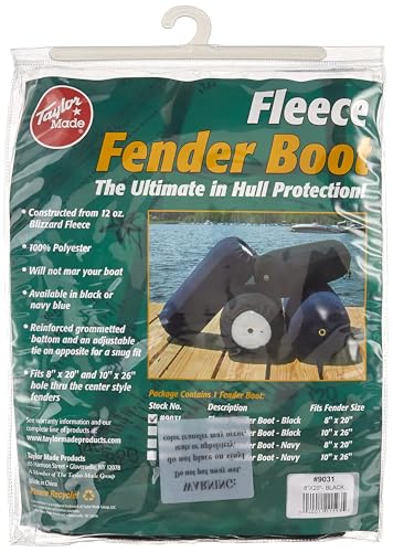 Taylor Made Products 9031 Fleece Boat Fender Cover for Center Rope Tube Style Fenders (8" x 20", Black) - image 2
