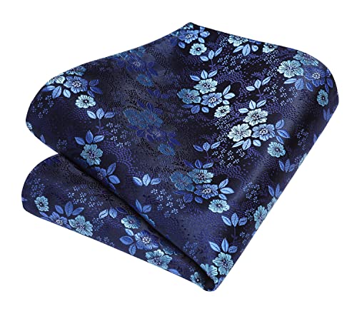 Image of Enlision Ties for Men Floral Tie Handkerchief Cufflinks Set Formal Flower Classic Mens Necktie & Pocket Square Wedding