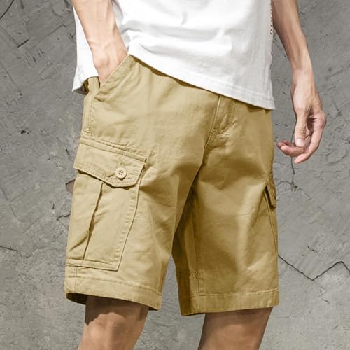 Image of Men's Summer Outdoor Shorts Quick Dry Cargo Casual Work Hiking Shorts Summer Knee Length Pants with Pockets