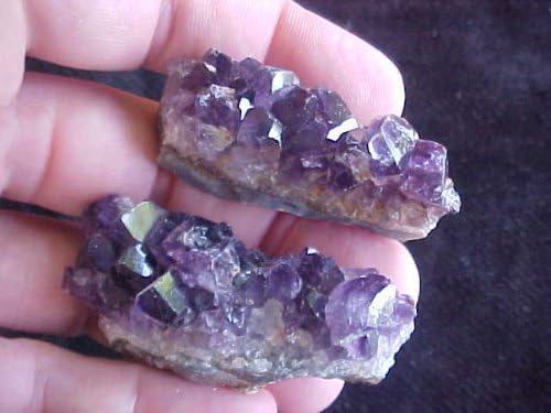 B1913 Gemqz Amethyst Crystal Cluster Pair Miniature !!!