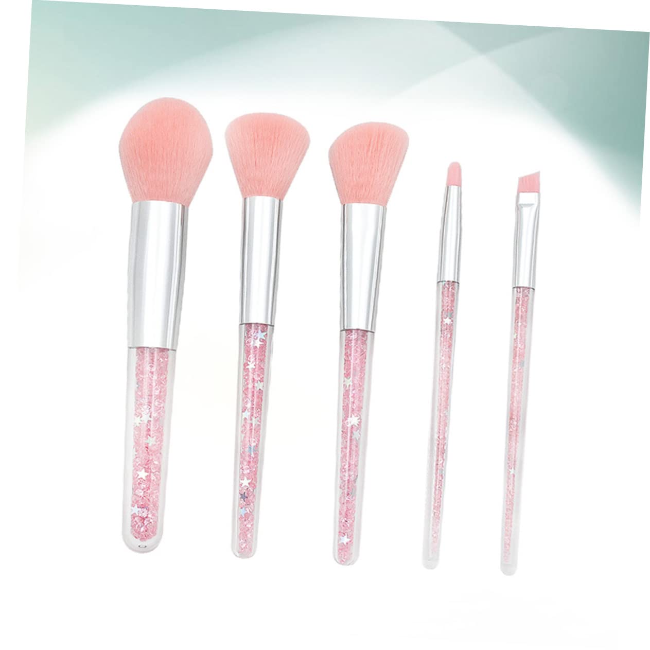 Healeved 15pezzi Pennelli Per Trucco Professionali Con Manico Trasparente e Setole Morbide Per Fondotinta Cipria e Sopracciglia Accessori Make up Per Donne