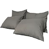 Premium Queen Pillowcases 4 Pack - Grey Standard - Ultra Soft 1800 Thread Count Microfiber- Double Brushed - Allergies Free - Wrinkle Resistant Pillowcase