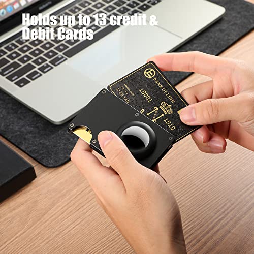 MYBESTFURN Minimalist Wallet for Men, Metal Money Clip Wallet, Credit Card Holder for AirTag with Slim Wallet RFID Technology - Image 3