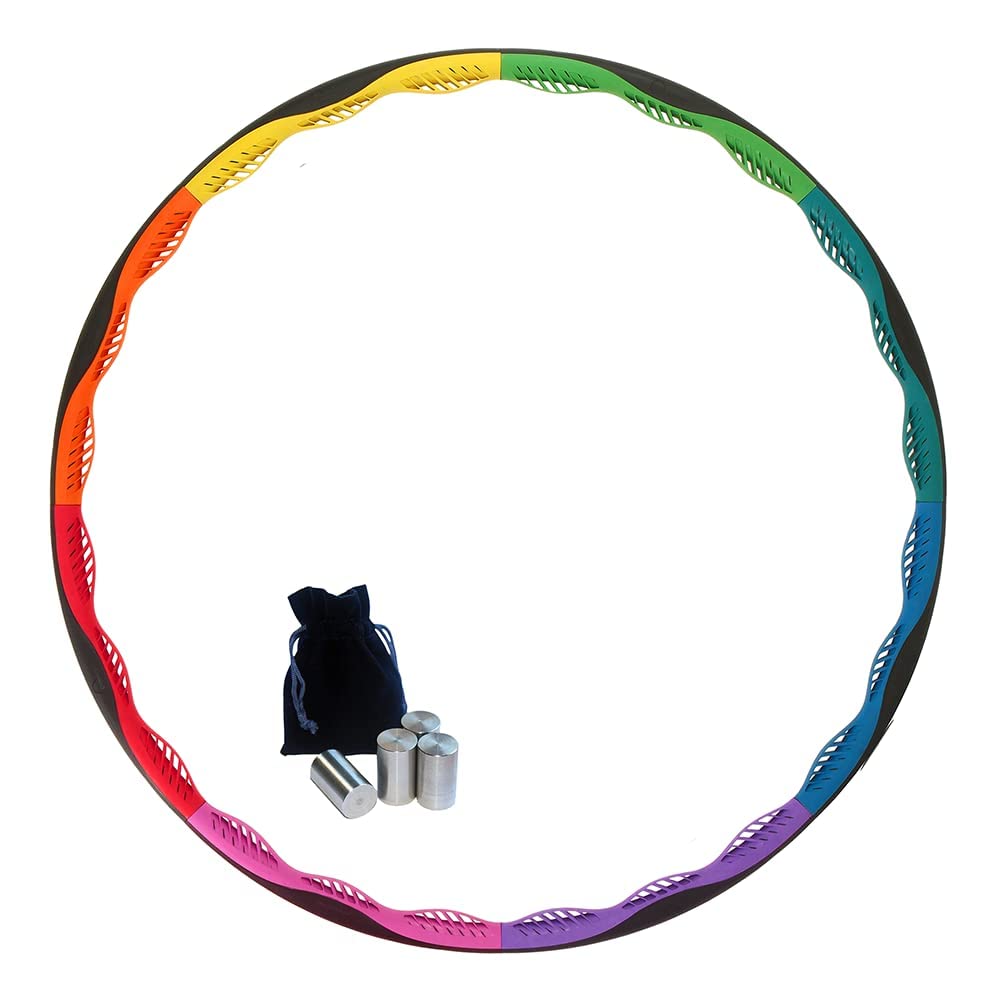 Powerhoop Deluxe Hula Hoop-Reifen - inkl. 4 Gewichte - verstellbar - inkl. Tasche und Erklärvideo