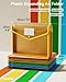 ThinkTex Plastic Expanding File Folder, Transparent Envelopes with Snap Closure, No Dividers, Large Capacity, Assorted Colors, Fits Letter / A4 Size - 5 Pack