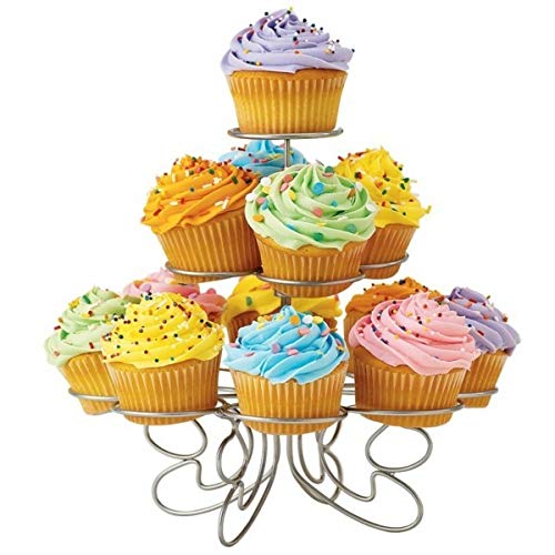 WedDecor 3 Tier Spiral Cupcake Stand Metal Dessert Table Decorations Cupcake Holder Tower stand Wedding Baby Shower Afternoon Tea Birthday Reception Parties Events, Get-together,13 Holder