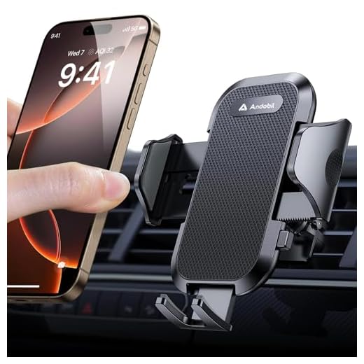andobil Handyhalterung Auto Lüftung [Stabil & Never Fall] Patent Design mit 2 Lüftungsclips [Flexible & Freie Aussicht] 360° Drehbar KFZ Handyhalterung für Alle Smartphones, z.B iPhone Samsung Huawei