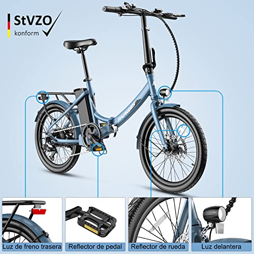 Elektrische fiets Fafrees F20 Light, 20" vouwen elektrische stadsfiets voor vrouwelijke mannen, 250W motor, 14,5Ah/522Wh batterij, E-bike Shimano 7 versnellingen, 110 km bereik, Grün - Afbeelding 8