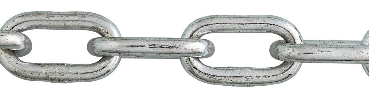Cadena recta soldada, malla corta ( – Bobina de 25 m – diámetro 3,5 mm – carga útil 75 kg