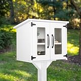 Ilyapa Little Library Box Outdoor – 55,9 x 35,6 x 48,3 cm, weißes Bibliotheksbuch-Set –...