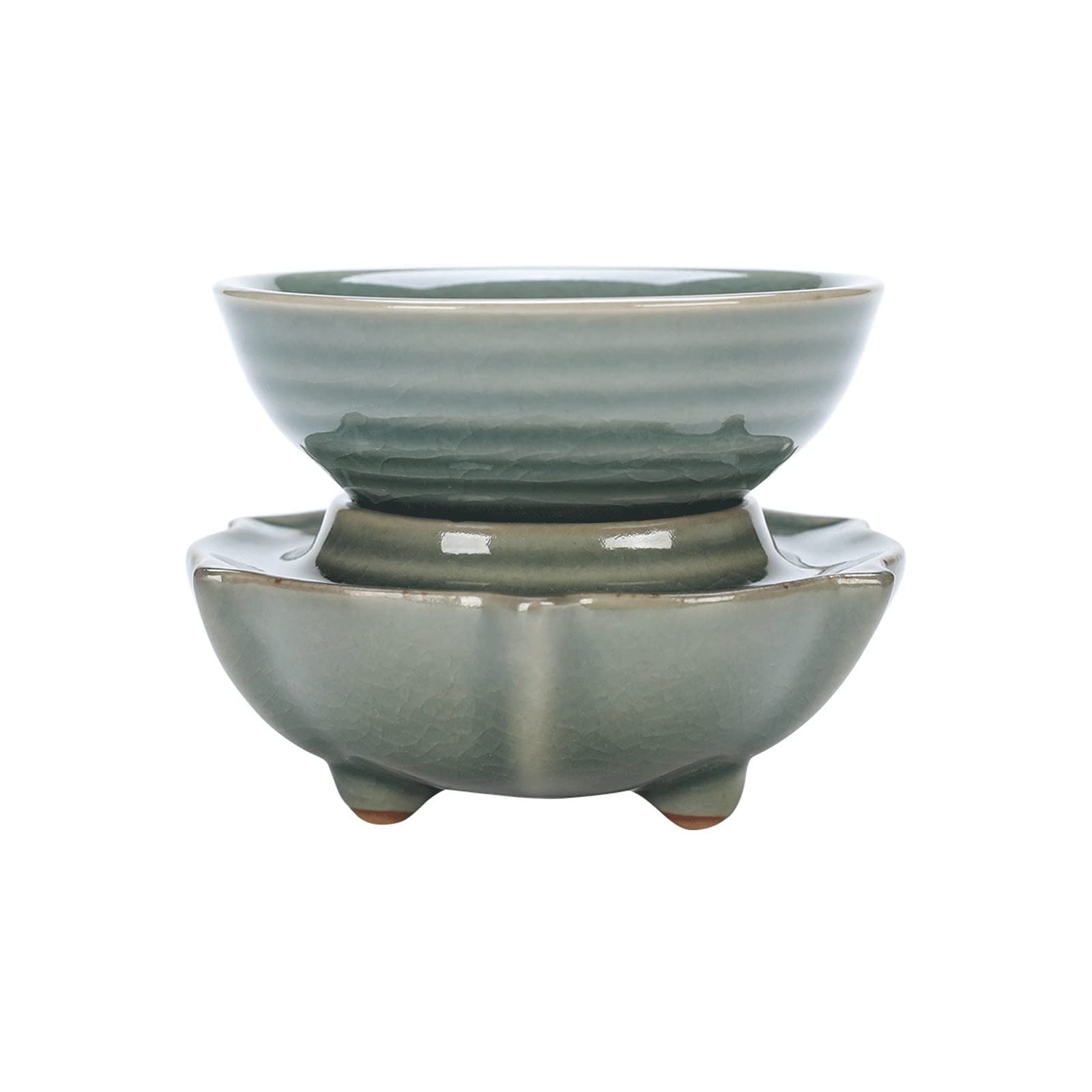 Colador de té de cerámica, soporte para fugas de té, colador de té, accesorios para ceremonia de té para el hogar, fácil de limpiar