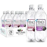 Hal's New York Seltzer Water, Cherry Berry 2-Flavor Variety Pack Sparkling Water, 20 Fl Oz Bottle (Pack of 24)