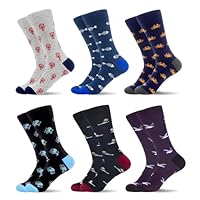 WeciBor Business Herrensocken Gekämmte Baumwolle ohne Naht herren anzugsocken, 6 Paar Mehrfarbig Ocean Tiere, 43-46
