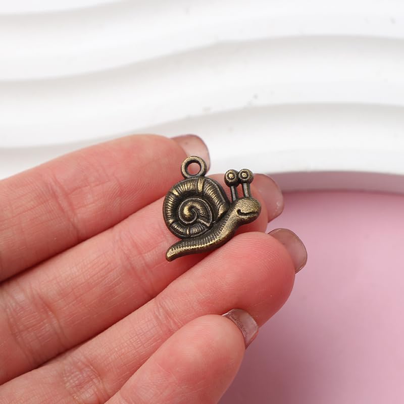 100pcs Ancient Silver Plated Pendant - Lovely Snail Charms Pendants For Jewelry Making Bracelet Necklace DIY Accessories - Image 3