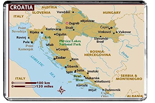 Imán para frigorífico con mapa de Croacia