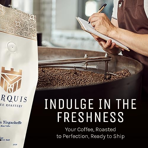 Marquis - Ethiopian Yirgacheffe Coffee Beans, Rich And Bold Whole Bean Coffee, Fresh Whole Bean Coffee Medium Roast With A Fruity Flavor, Premium Ethiopian Coffee, 2 Lb #TOP3