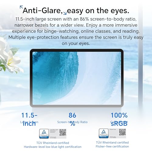 اونر تابلت باد X9a بشاشة 11.5 انش 120Hz مضادة للتوهج، ذاكرة RAM 8GB + تخزين 128GB، سناب دراجون 685، بطارية 8300mAh، شحن سريع 35 واط، دعم ستايلس، رمادي + غطاء قلاب مجاني