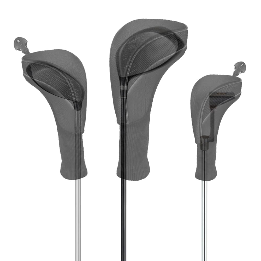 Fundas para cabeza de palos de golf, juego de 3 fundas de hierro con etiqueta intercambiable