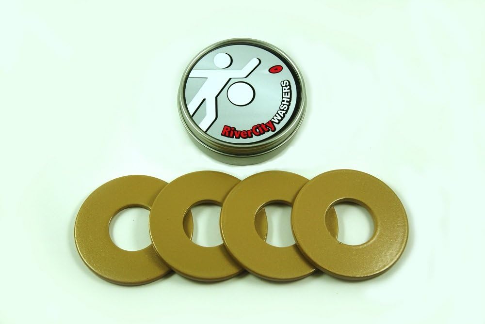 RiverCity Pitching Washers: (4) Gold 2.5 Inch Washers