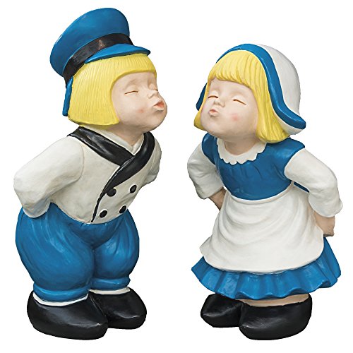 BRECK'S - Kissing Dutch Couple Statues - Set of 2-1 Boy and 1 Girl