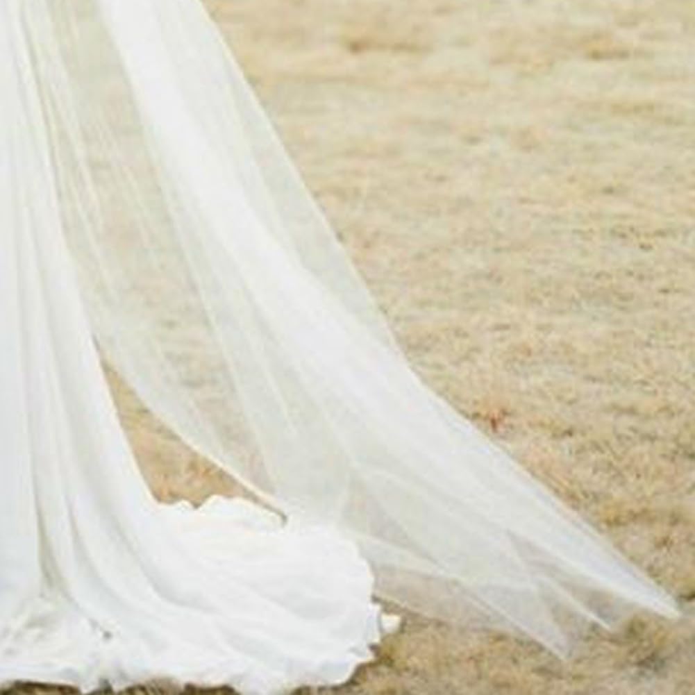 Velo Sposa Veli da sposa lunghi in tulle uno strato con velo a pettine for accessori