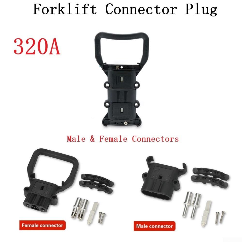 150V 320A Conector de carga eléctrica Conector de alimentación de carretilla elevadora para UPS y vagones eléctricos (macho y hembra)