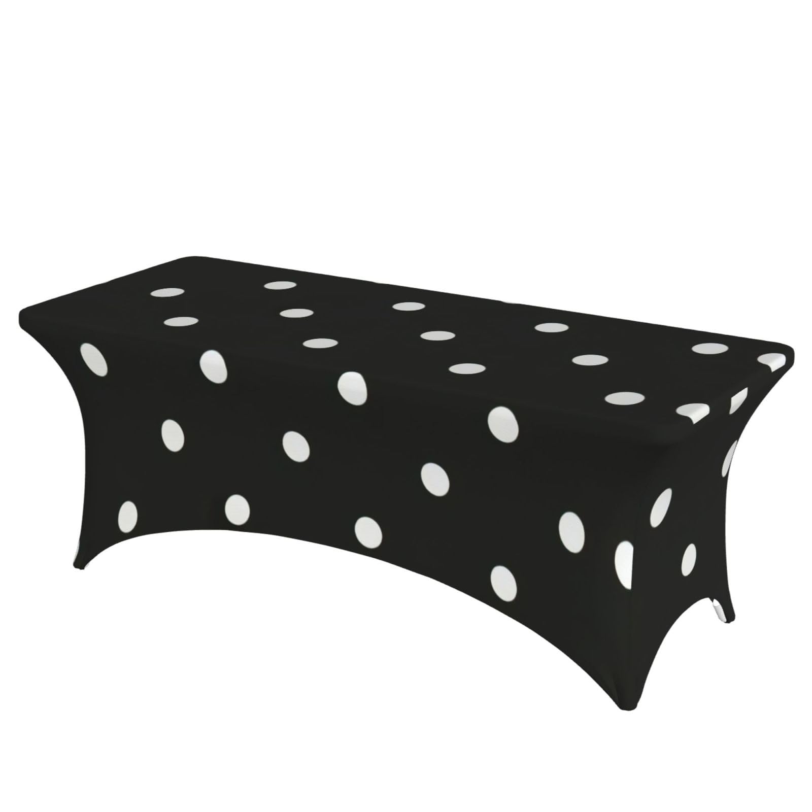 Nappe rectangulaire élasthanne motif pois EdWal 1,8 m au design stretch infroissable