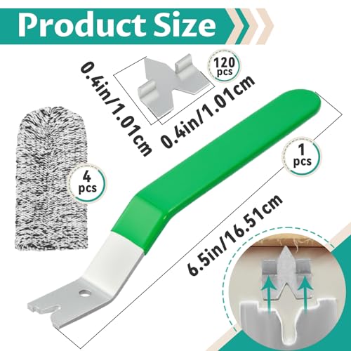 Image of Glazier Push Points Setting Tool with 120 Glazier Points - Easy-Grip | Fits Glass, Pictures, Cross Stitch, Zinc Iron Anti-Rust Fasteners, Comes With 4 Protective Finger Cots For Safe Operation