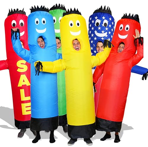 Image of LookOurWay Inflatable Tube Man Costume - Wacky Wavy Arm Guy Funny Inflatable Halloween Costume