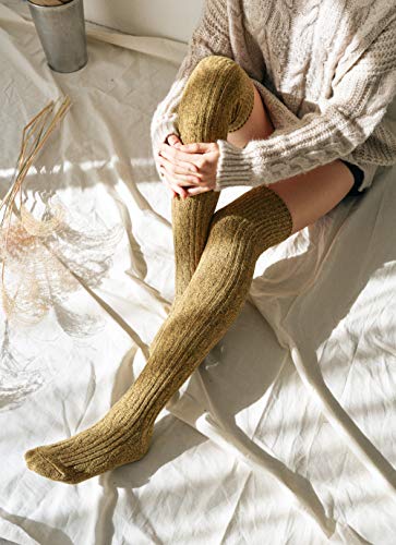 Image of STYLEGAGA Winter Cozy Cable Knit Over The Knee High Boot Socks