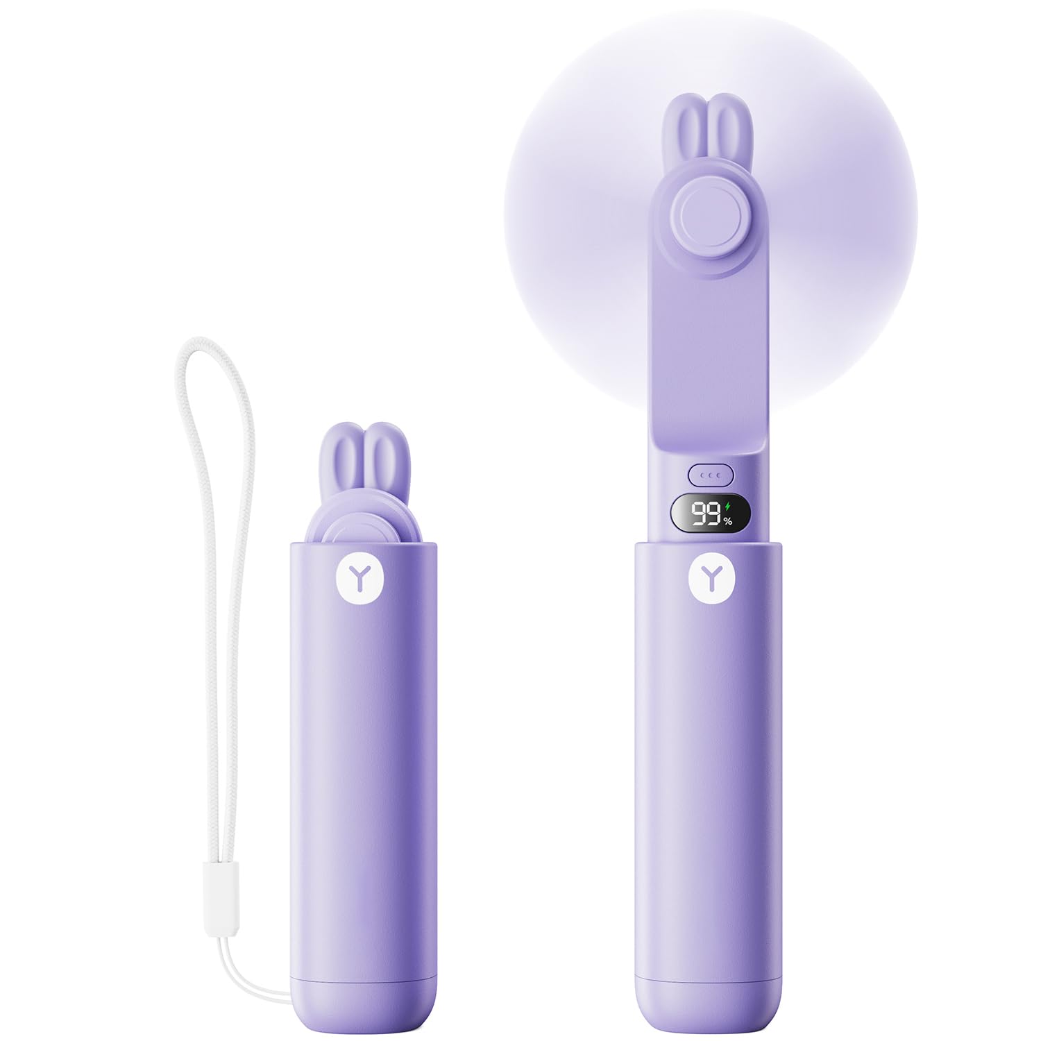 Diveblues Mini Ventilatore Turbo Portatile, Massimo 16H, Ventilatore Portatile Ricaricabile USB 4000mAh con 5 Velocità, Piccolo Ventilatore Tascabile per Viaggi, Outdoor, Concerti, Regalo per Donne